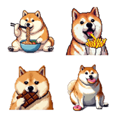 Pixel Art Shiba Gourmet Food dog Emoji