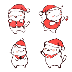 Santa Cat Emoji Collection
