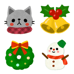 Set emotikon Natal dan musim dingin