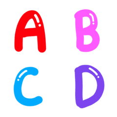 colorful emojis english letters