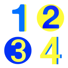 Numbers emoji : blue yellow v.2