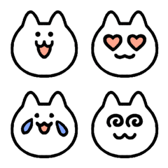 cute white cat emoji (=^x^=) kawaii neko – LINE Emoji | LINE STORE