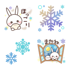 winter white rabbit Emoji