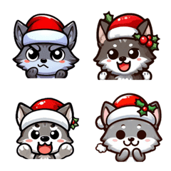 クリスマス - 可愛いグレーのオオカミ