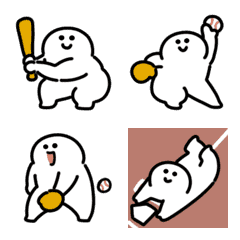 Emoji anime bisbol tersenyum