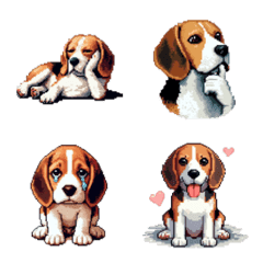 Pixel Art Bagle dog Emoji