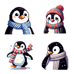 Pixel Art Penguin Winter Emoji