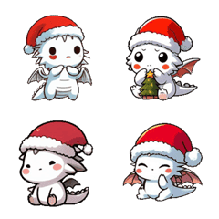 Christmas - Cute White Dragon 2