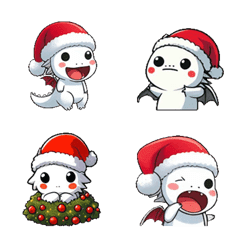 Christmas - Cute White Dragon 1