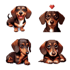 Pixel art Miniature Dachshund dog Tan