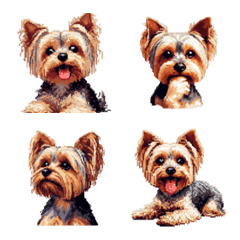 Pixel Art Yorkshire Terrier dog Emoji