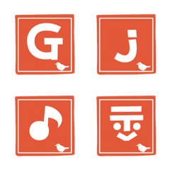Stamp style emoji alphanumeric