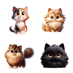 (40) 3D art Cat Friends emojis