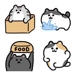 Various cat anime emoji