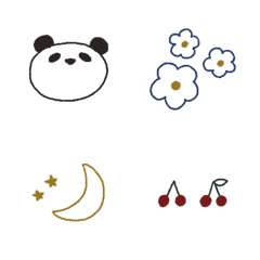 basic! line drawing panda emoji