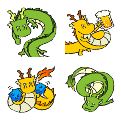 Dragon Emoji(Green-Yellow)
