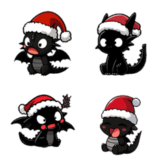 Christmas - Cute Black Dragon