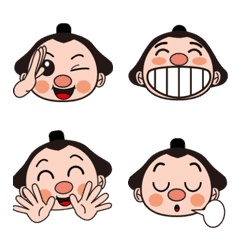 アニメ一年六場所の大相撲力士顔表情絵文字
