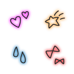 Simple & neon emoji for daily use /black