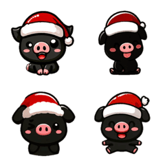 Christmas - Cute Black Pig