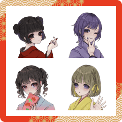 colorful kimono girls