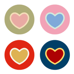 丸とハートのシンプル絵文字