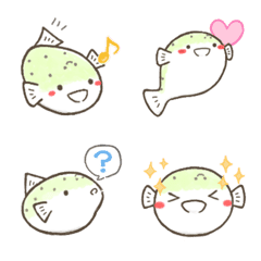 Pukkun of a green puffer -Emoji-