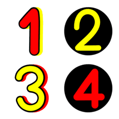 Numbers emoji yellow red