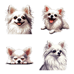 Pixel Art Chihuahua Long White Emoji