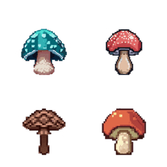 Pixel Art:Magical Mushroom and Shiitake