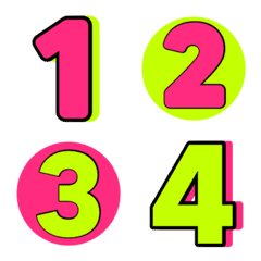 อิโมจิ ตัวเลข : สีชมพู เขียวเรืองแสง