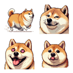 Pixel Art Fat Shiba 2 dog Emoji