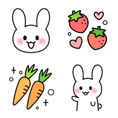 Emoji full of cute white rabbits 2