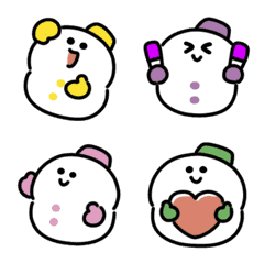 Emoji anime manusia salju berwarna-warni