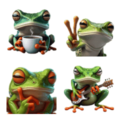 Emoji of tree frogs