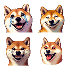 Pixel Art Shiba 2 dog Emoji