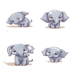 Cute elephant stickers