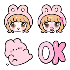 Pink rabbit girl Emoji