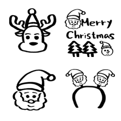 black line christmas stickers