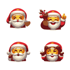 Cute Santa Claus emoticon stickers