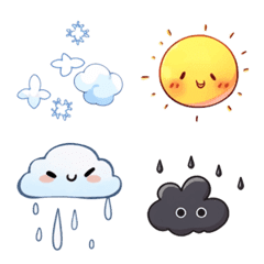 Weather and seasons emoji set.