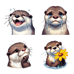 Pixel Art Otter Emoji