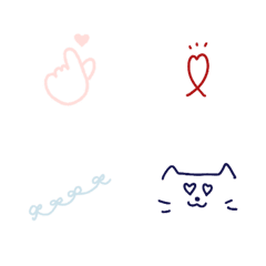 Simple | hearts | ribbon | star | cat