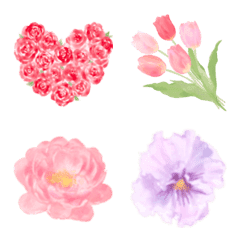Watercolor flower emoji