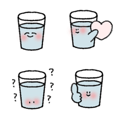 shy  glass Warm water Emoji