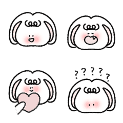 shy white rabbit Emoji