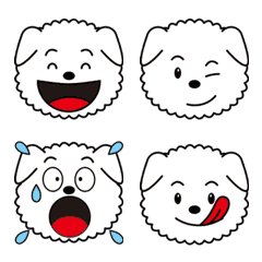 動畫可愛的小狗表情符號表達感情