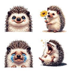Pixel Art Hedgehog Emoji