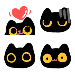 Cute lucky black cat animated stickers
