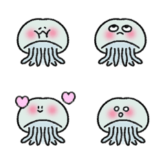 shy jellyfish blue ocean Emoji